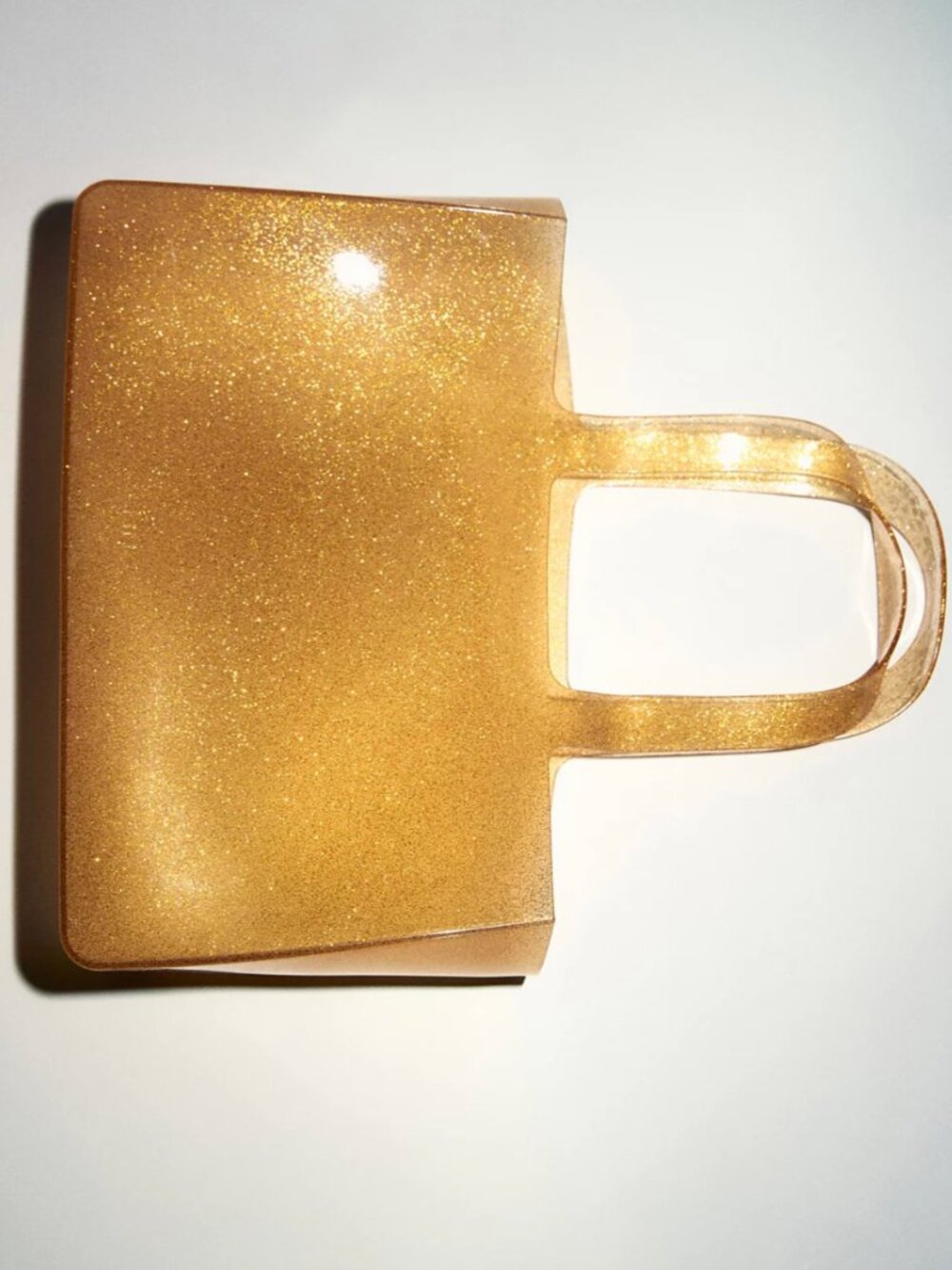 Mango gold jelly bag - semi-transparent sparkle glitter NWOT